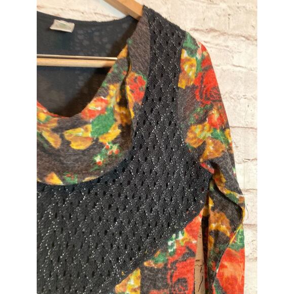 This & That Top Womens Small Artsy Art To Wear Mixed Textures Sequin Crochet - Picture 5 of 14